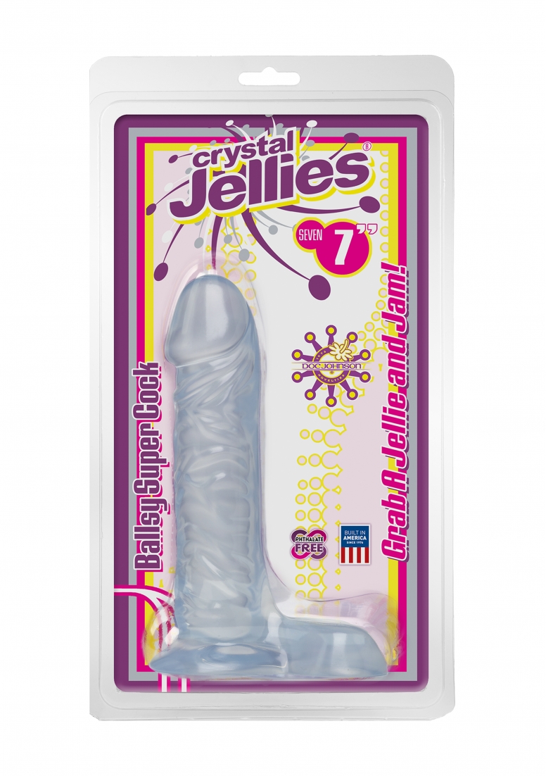 Crystal Jellies - 7 Inch Ballsy Super Cock - Transparent