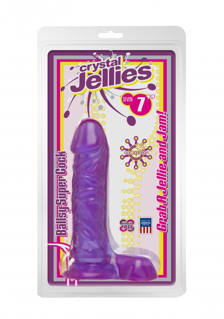 Crystal Jellies - 7 Inch Ballsy Super Cock - Purple