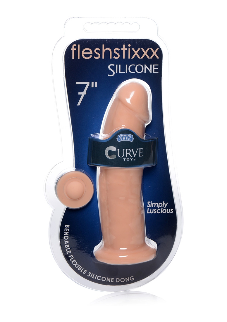 7" Silicone Dildo Without Balls - Light