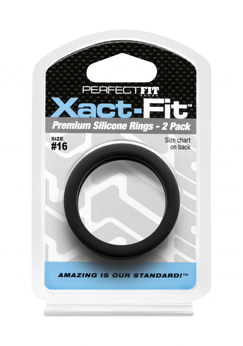 #16 Xact-Fit Cockring 2-Pack - Black