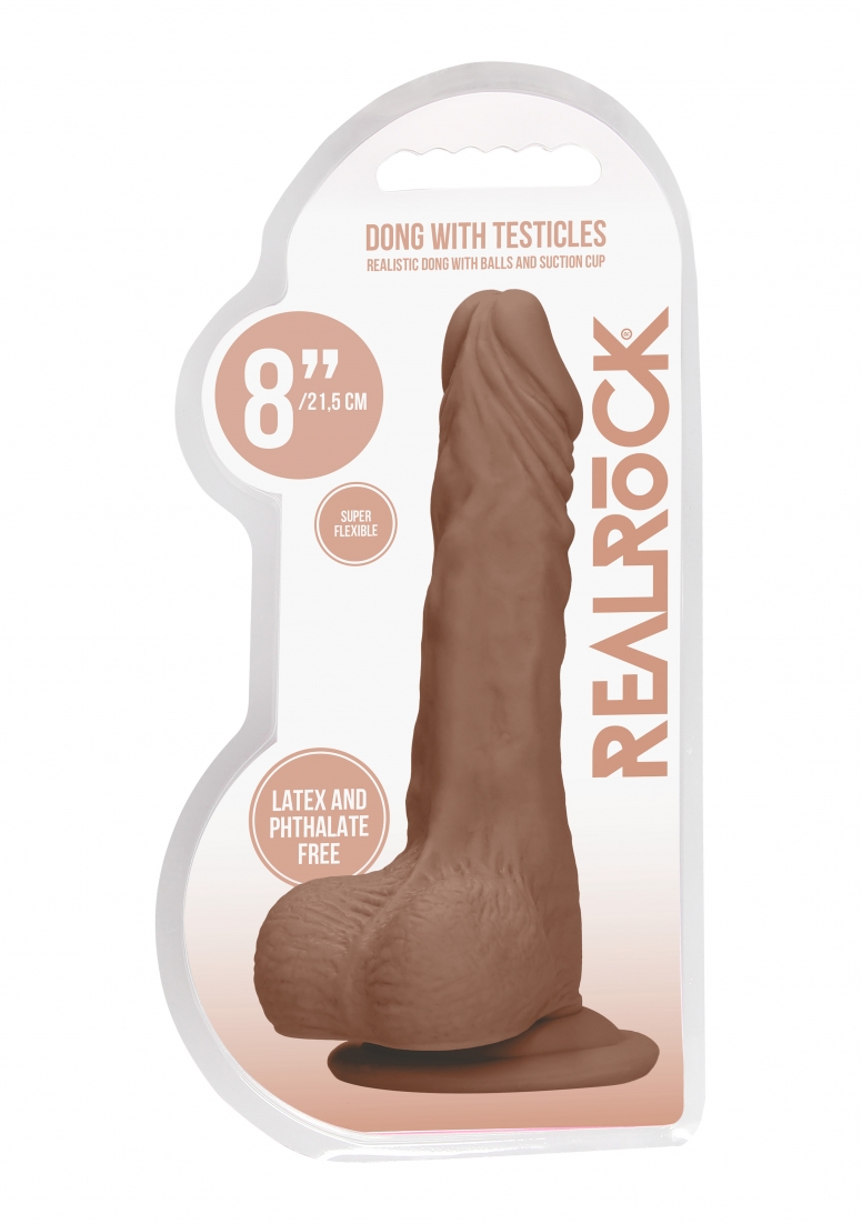Dong with testicles 8'' - Tan