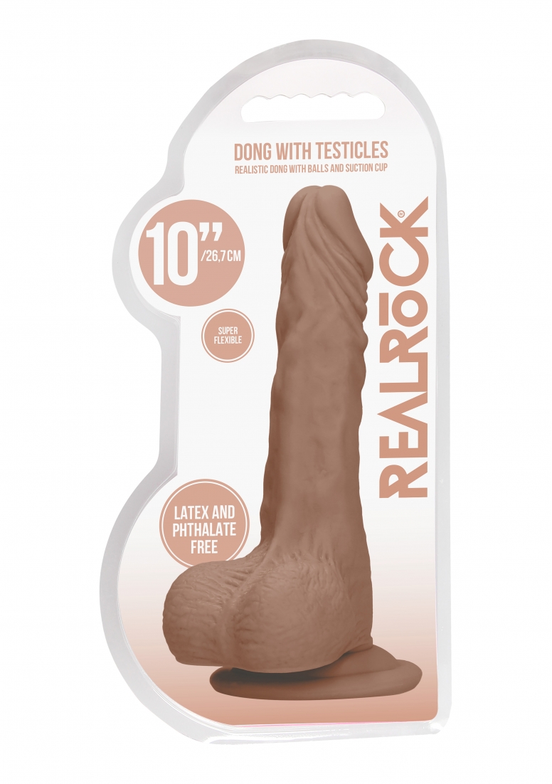 Dong with testicles 10'' - Tan